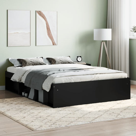 vidaXL Bed Frame Black 135x190 cm Double