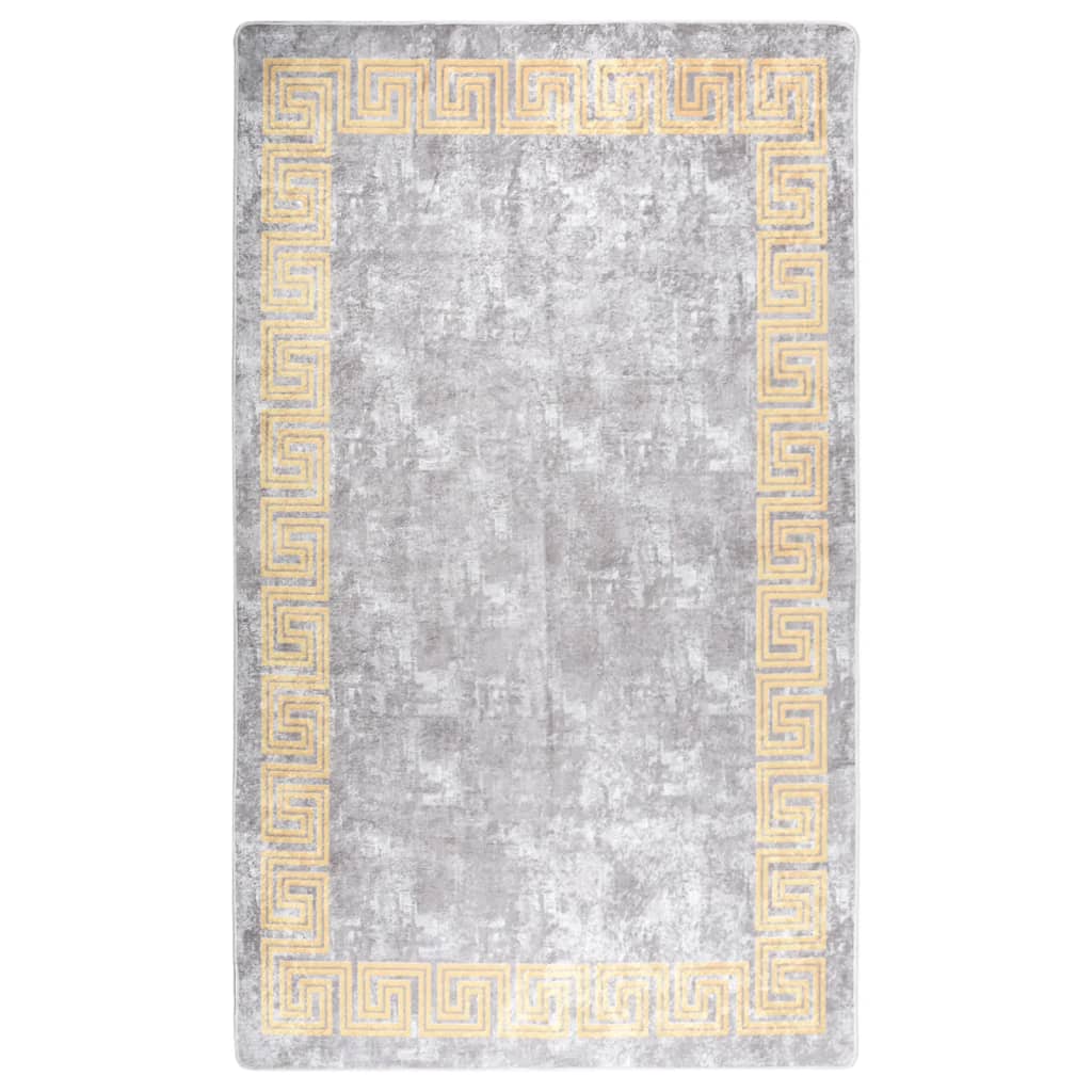 vidaXL Rug Washable Grey and Gold 150x230 cm Anti Slip