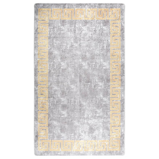 vidaXL Rug Washable Grey and Gold 150x230 cm Anti Slip