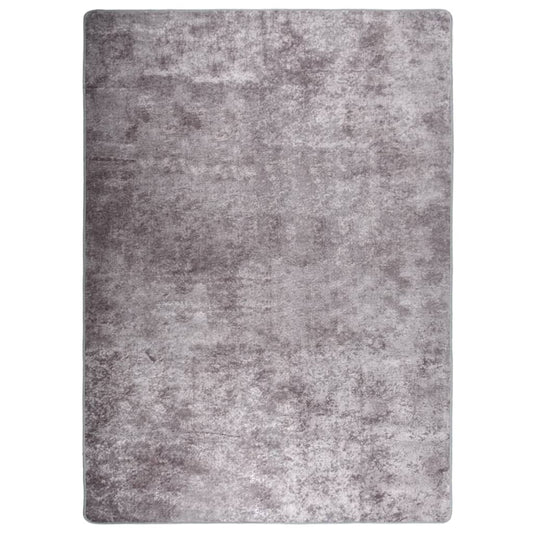 vidaXL Rug Washable Grey 150x230 cm Anti Slip