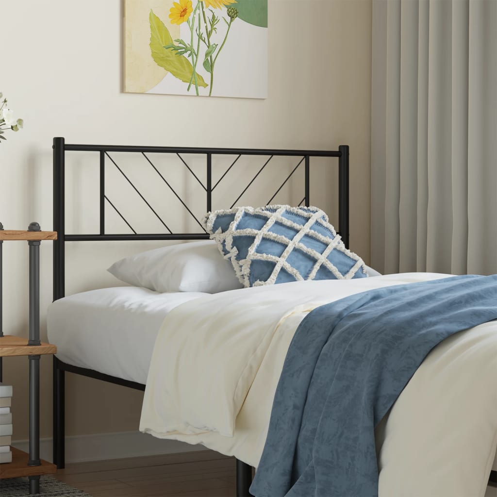 vidaXL Metal Headboard Black 75 cm
