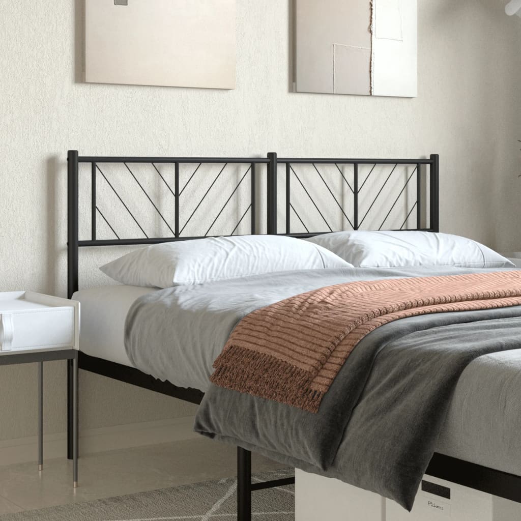 vidaXL Metal Headboard Black 135 cm
