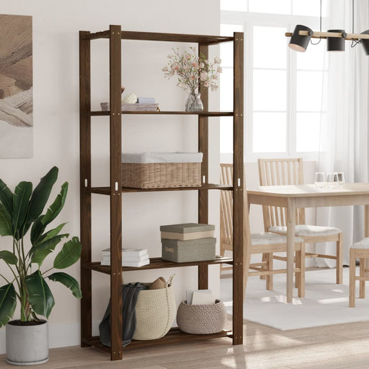vidaXL 5-Tier Storage Rack Brown 80x38x170 cm Solid Wood Pine