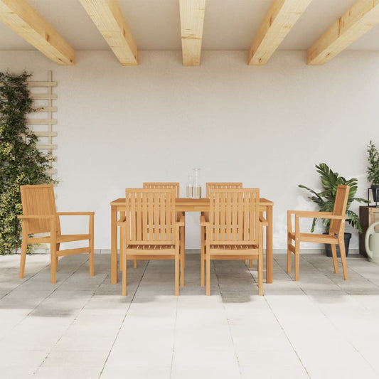 vidaXL 7 Piece Garden Dining Set Solid Wood Teak