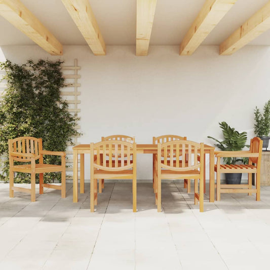 vidaXL 7 Piece Garden Dining Set Solid Wood Teak
