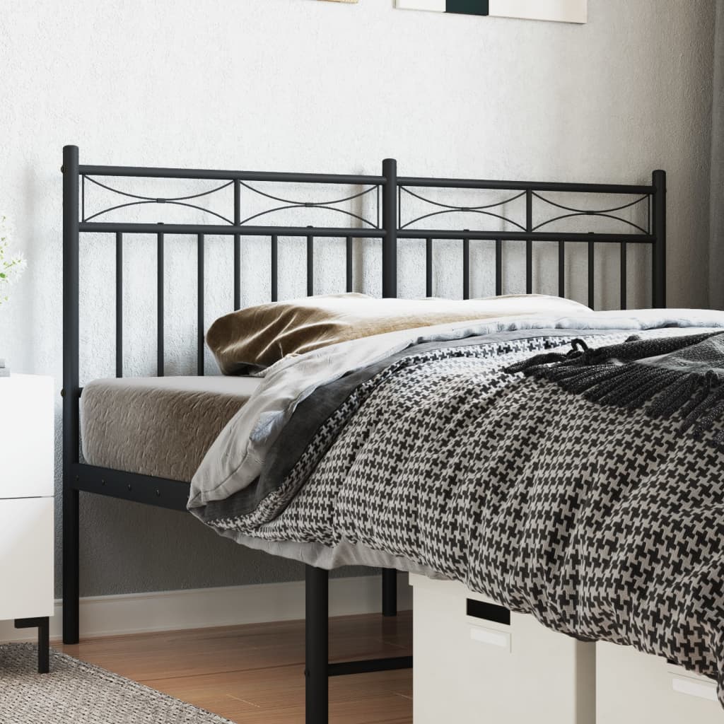vidaXL Metal Headboard Black 150 cm