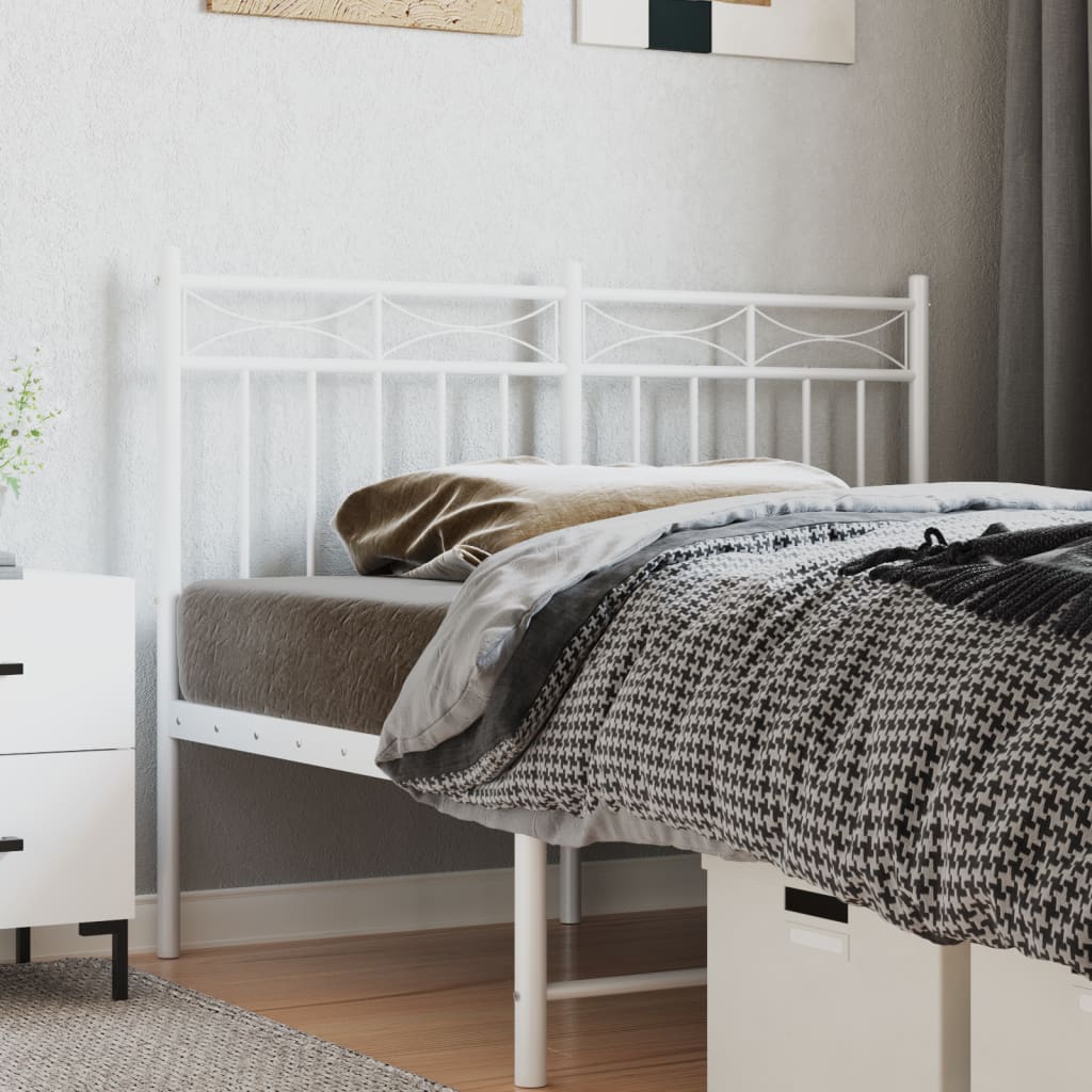 vidaXL Metal Headboard White 120 cm