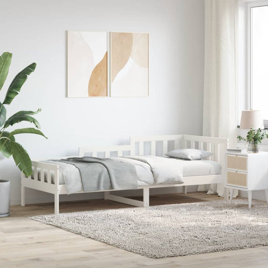 vidaXL Day Bed White 90x200 cm Solid Wood Pine