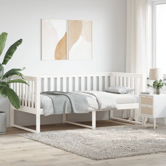 vidaXL Day Bed White 100x200 cm Solid Wood Pine