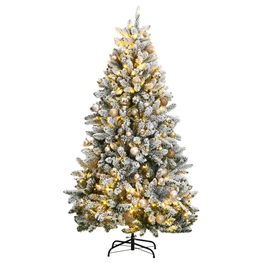 vidaXL Artificial Hinged Christmas Tree 300 LEDs & Ball Set 300 cm