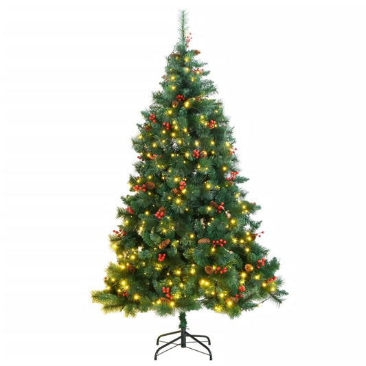 vidaXL Artificial Hinged Christmas Tree 300 LEDs 210 cm