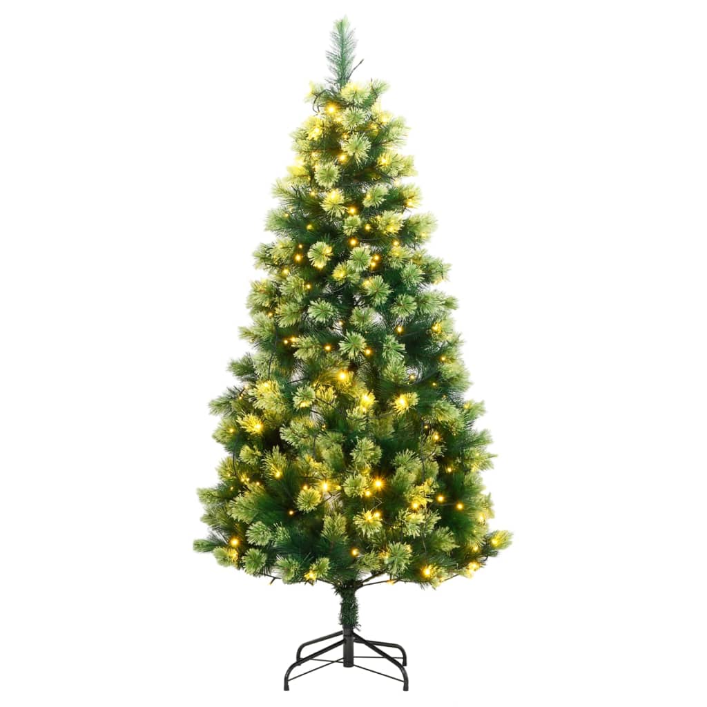 vidaXL Artificial Hinged Christmas Tree 150 LEDs 120 cm