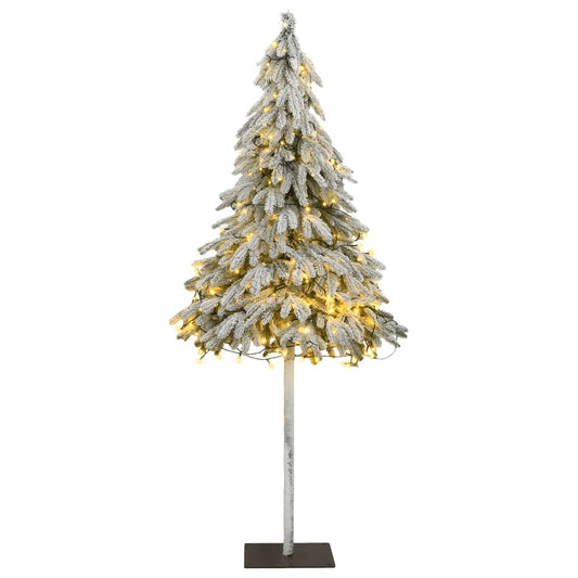 vidaXL Artificial Christmas Tree 150 LEDs & Flocked Snow 150 cm