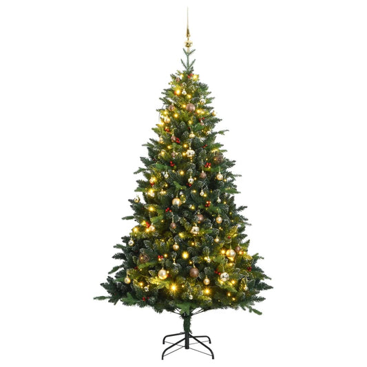 vidaXL Artificial Hinged Christmas Tree 150 LEDs & Ball Set 150 cm