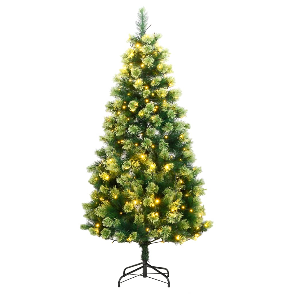 vidaXL Artificial Hinged Christmas Tree 300 LEDs 210 cm