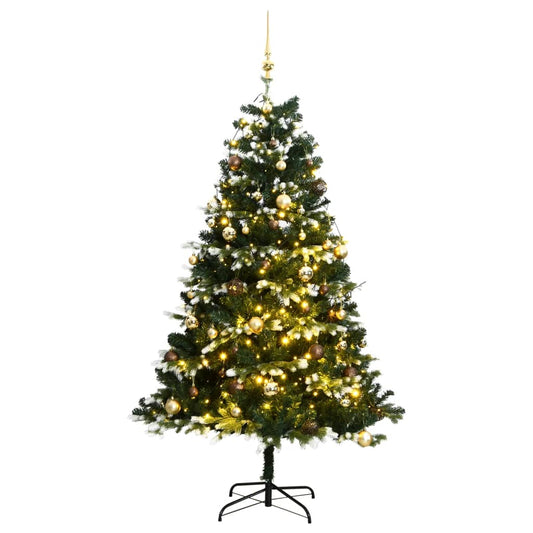 vidaXL Artificial Hinged Christmas Tree 300 LEDs & Ball Set 240 cm