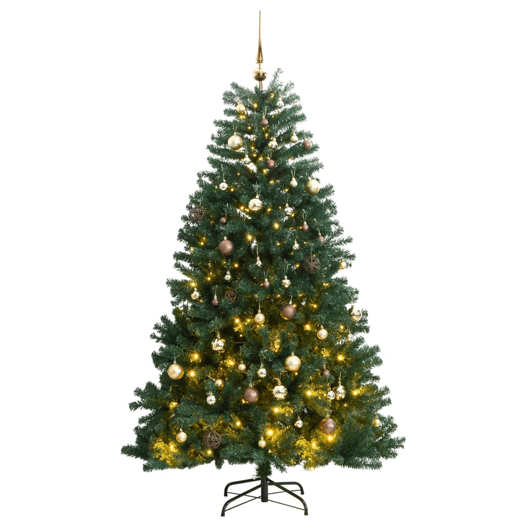 vidaXL Artificial Hinged Christmas Tree 300 LEDs & Ball Set 270 cm