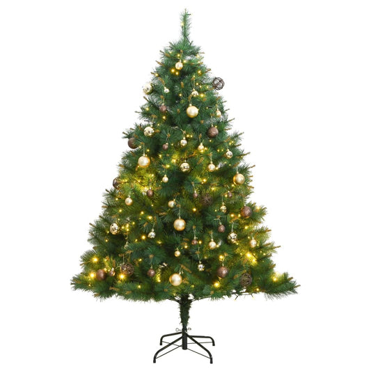 vidaXL Artificial Hinged Christmas Tree 300 LEDs & Ball Set 240 cm