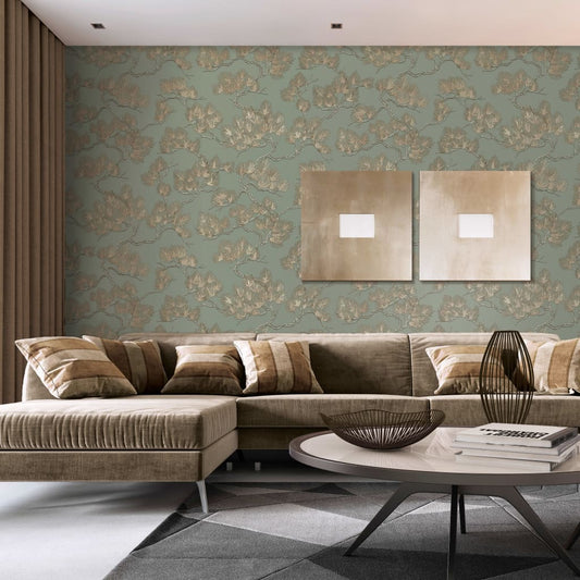 DUTCH WALLCOVERINGS Wallpaper Pine Tree Green