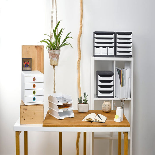 Exacompta Pop-Box Desktop Drawer Set with 4 Drawers White